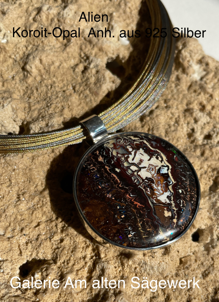 Koroit-Opal Anhänger ca.38 mm in 925 Silber